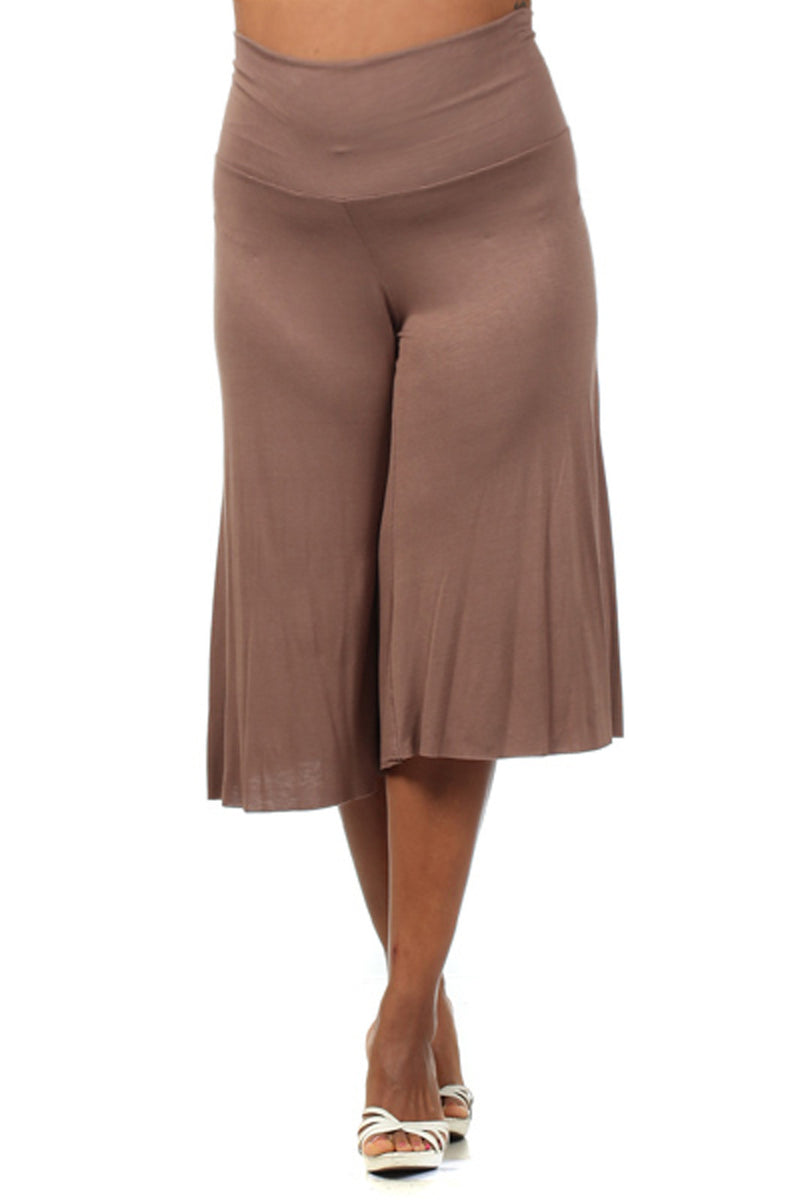New Women's Plus Size Brown Gaucho (Capri) Pants Sizes 1X 2X 3X USA