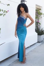 Ombre One Shoulder Gown - Mommylicious