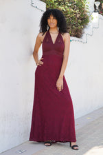 Lace Halter Evening Gown - Mommylicious