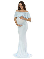 Off Shoulder Maternity Maxi Photography Dress - Mommylicious