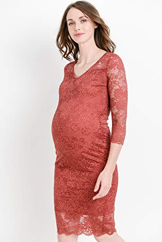 Floral Lace Knee Length Bodycon Dress - Mommylicious