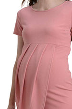 Mauve Midi Maternity Dress with Front Slit - Mommylicious