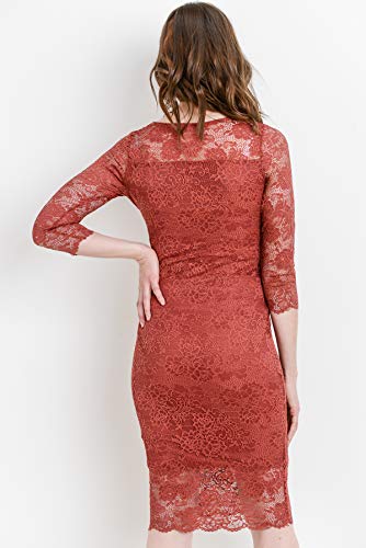 Floral Lace Knee Length Bodycon Dress - Mommylicious