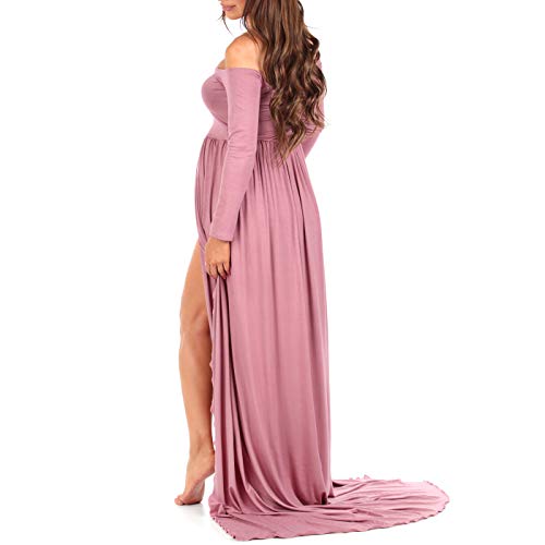 Off Shoulder Maternity Photo Shoot Gown - Mommylicious