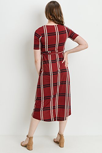 Plaid High-Low Surplice Wrap Nursing and Maternity Dress - Mommylicious