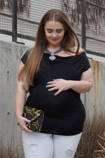 Off the Shoulder Plus Size Maternity Top - Mommylicious