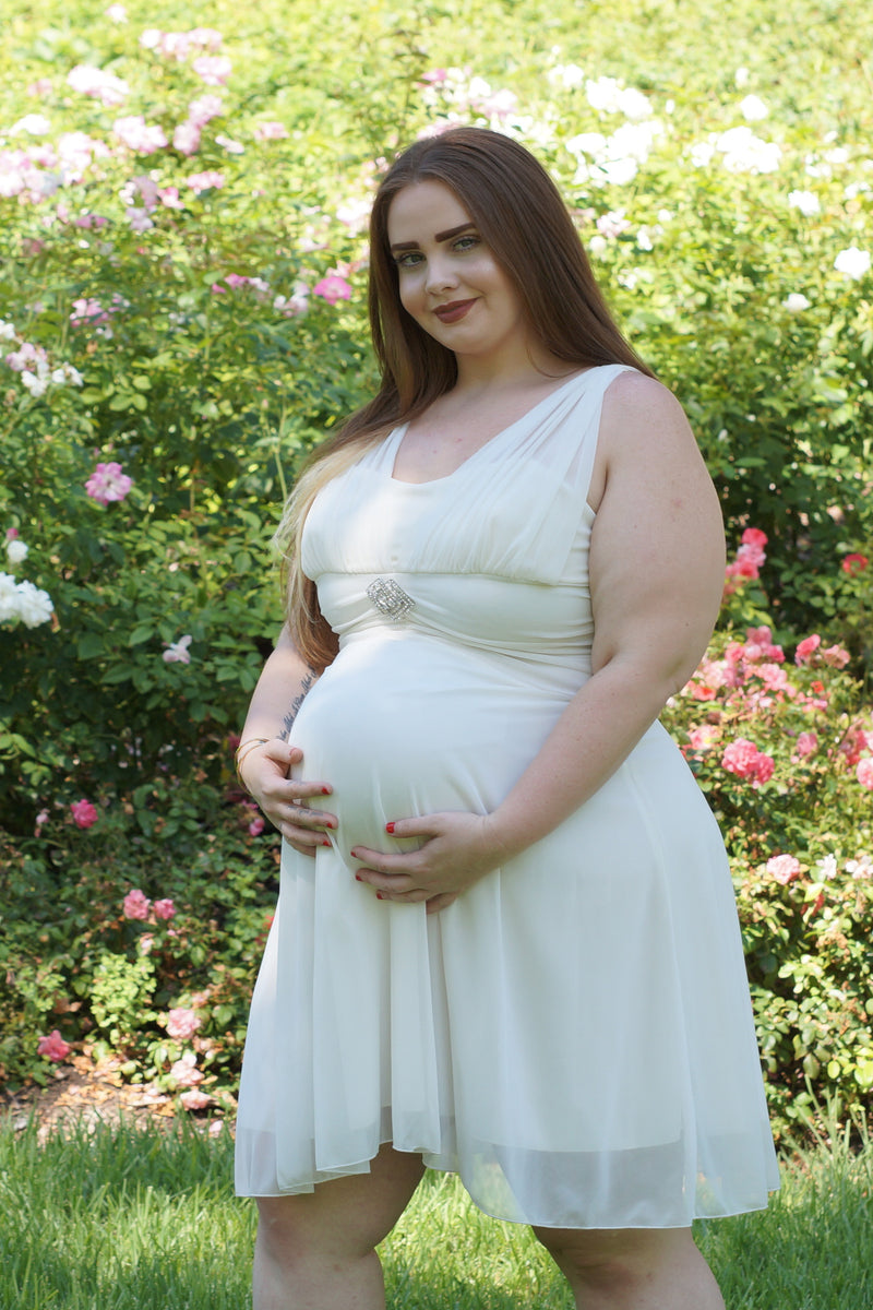 Sweetheart Midi Maternity Dress - Mommylicious