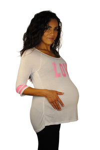 Sporting Love White Maternity Top - Mommylicious