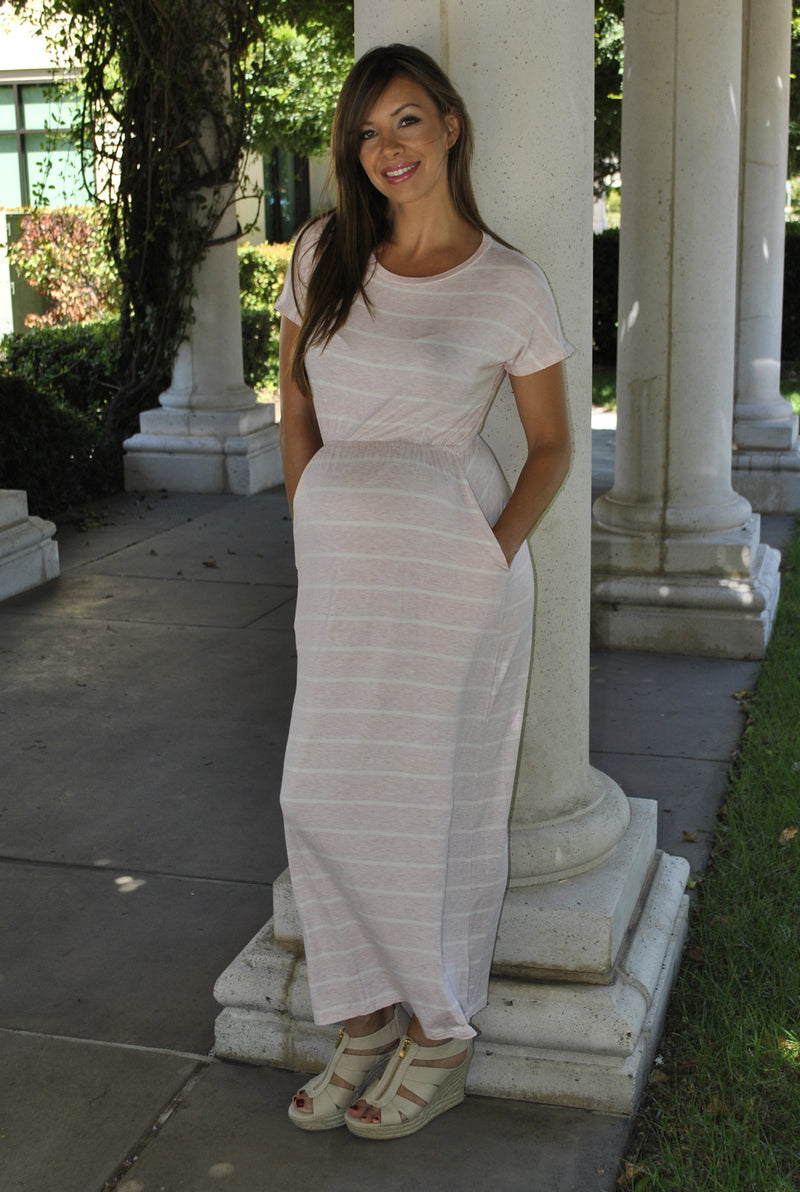 Striped Maternity Maxi Dress - Mommylicious