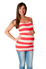 Red Striped Maternity Tank Top - Stay Cool - Mommylicious
