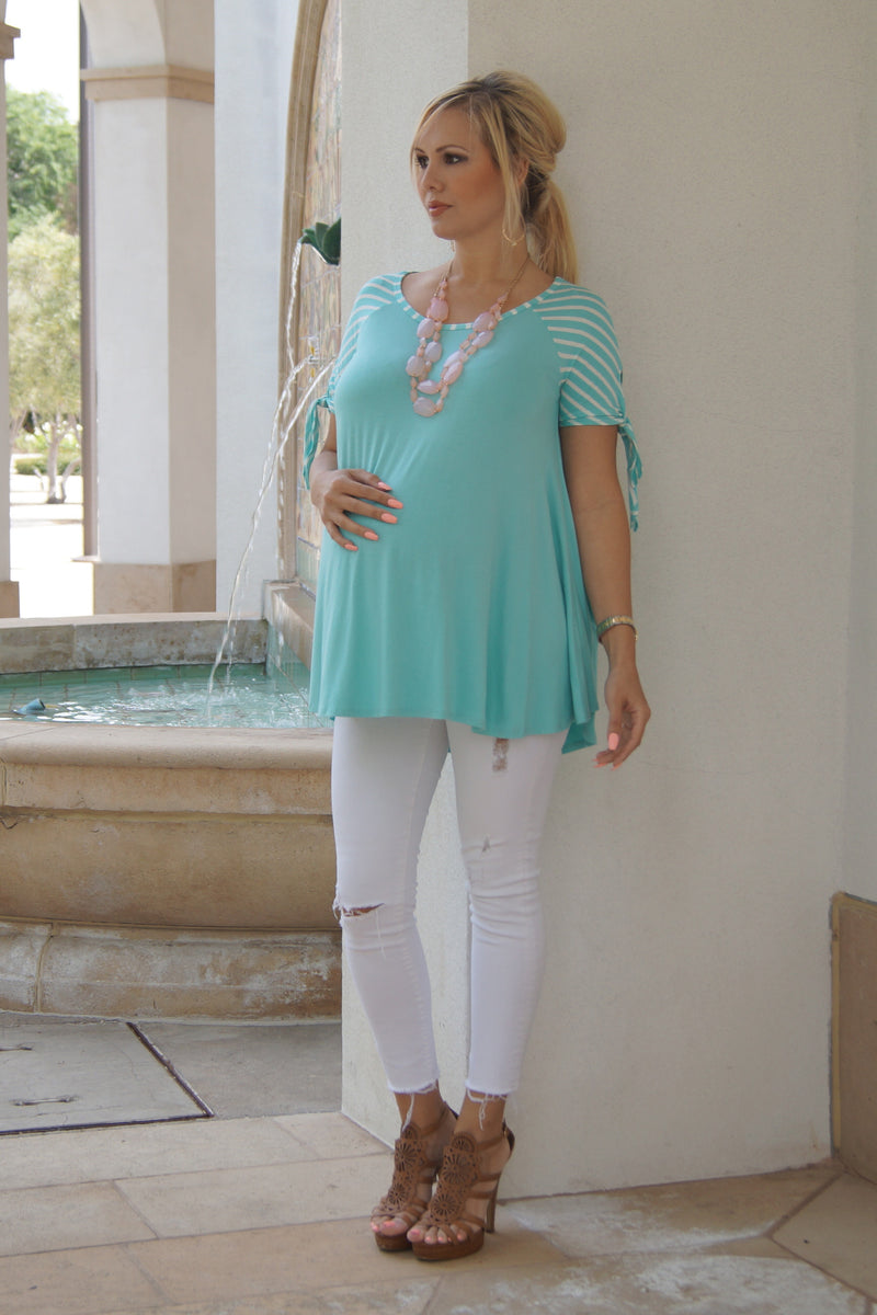 Tie-Sleeve Maternity Top - Mommylicious