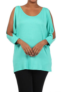 Slit Sleeve Plus Maternity Top - Mommylicious