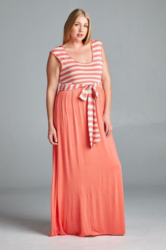Stripe it Lucky Plus Maternity Dress - Mommylicious