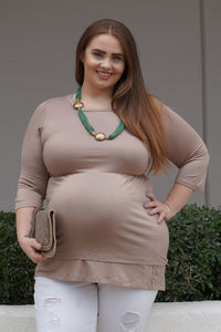 So Mocha Plus Size Maternity Top - Mommylicious