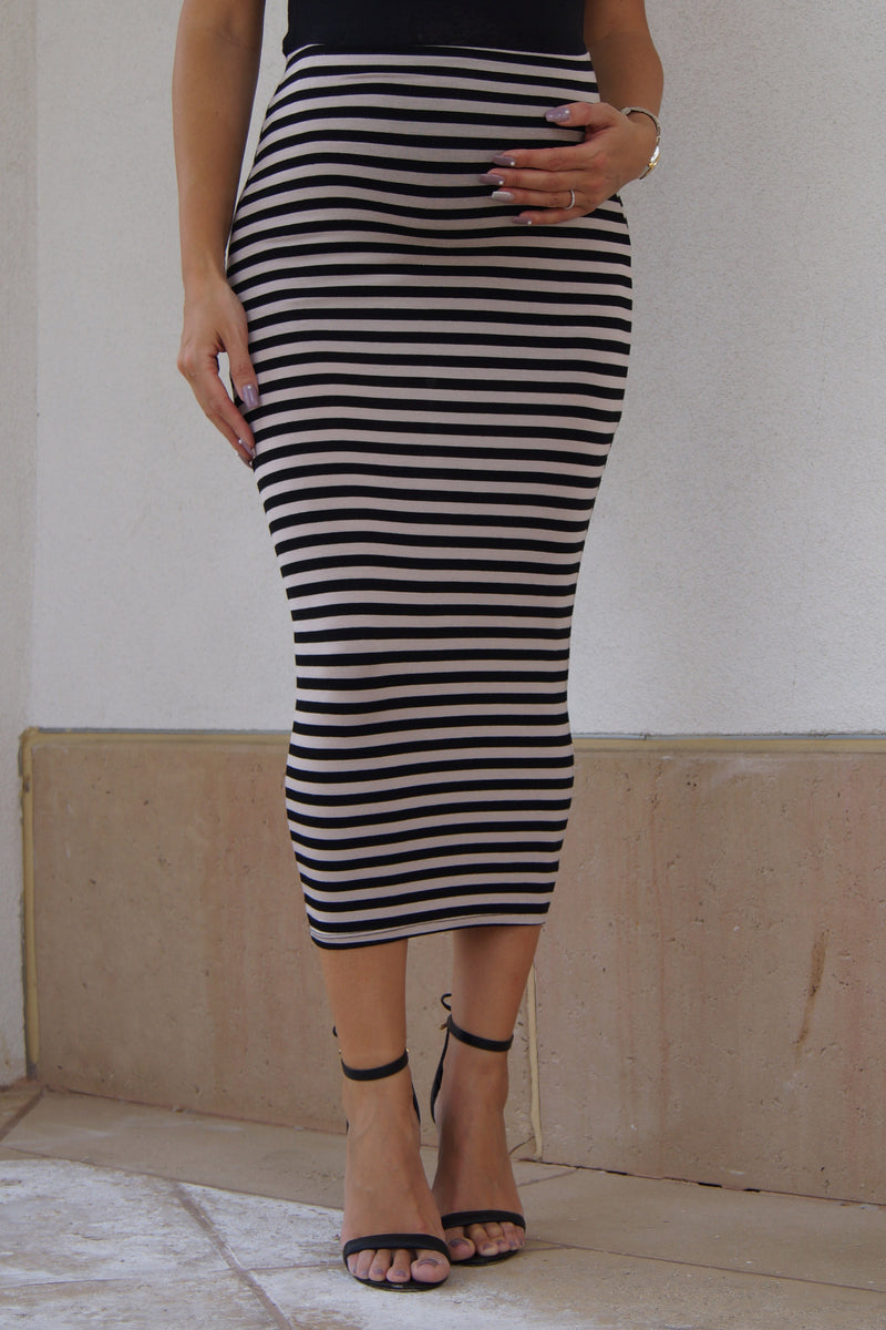 Striped Maternity Maxi Tube Skirt - Mommylicious