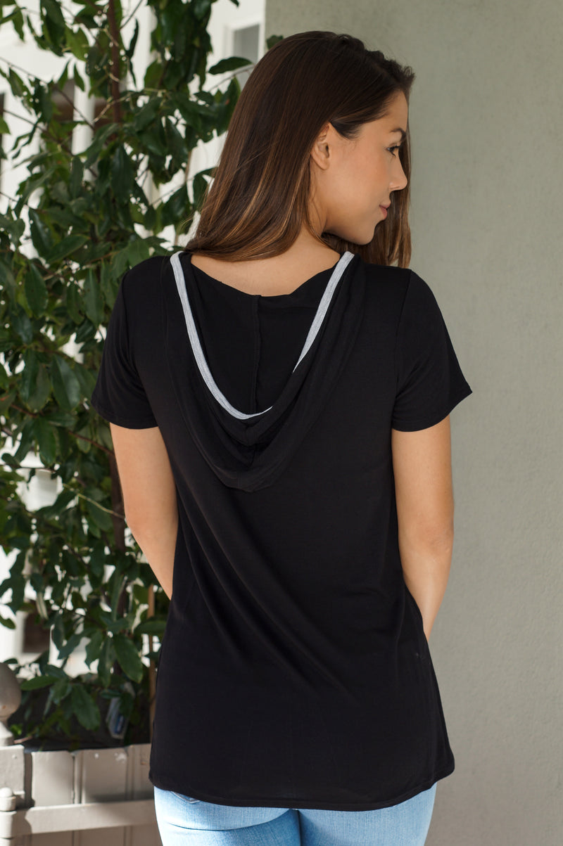 Hooded V-Neck Tee - Mommylicious