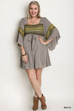 Striped Peasant Maternity Dress - Mommylicious