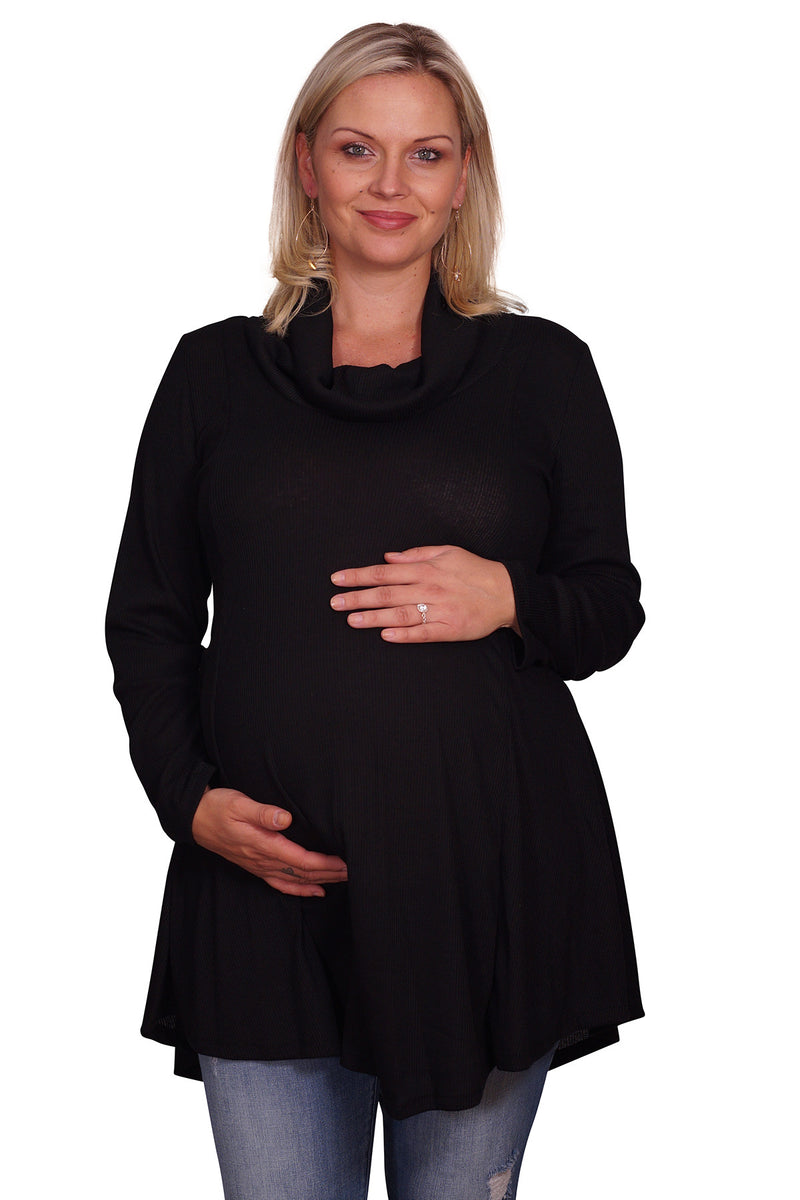 Cowl Neck Plus Maternity Sweater - Mommylicious