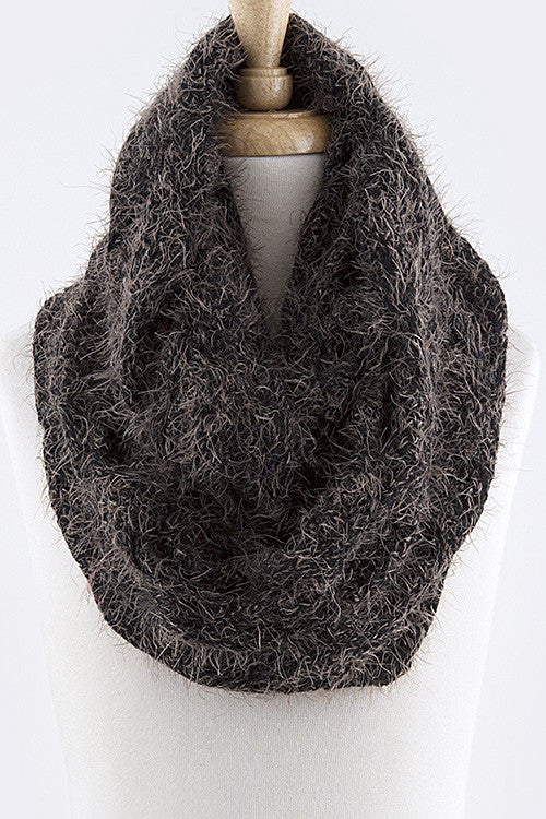 2-Tone Fluffy Winter Infinity Scarf - Mommylicious