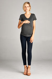 V-Neck Double Layer Nursing and Maternity Top - Mommylicious