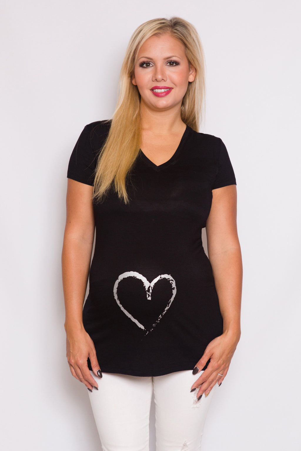 Silver Heart Maternity Top - Mommylicious