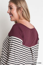 Striped Plus Size Pregnancy Shirt - Mommylicious