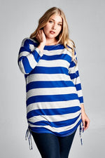 Striped Plus Size Maternity Tunic - Mommylicious