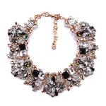 Charm Rhinestone Bib Necklace | Flower Crystal Pendants - Mommylicious