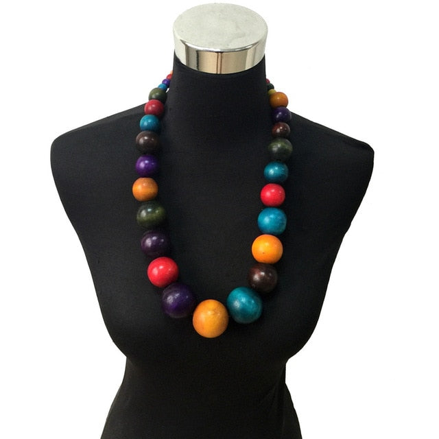 Boho Jewelry | Wooden Bead Necklace - Mommylicious