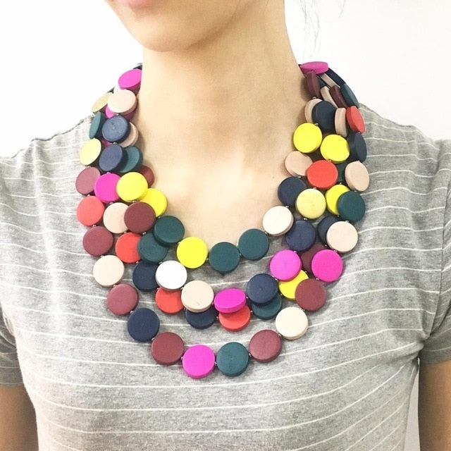 Boho Jewelry | Wooden Bead Necklace - Mommylicious