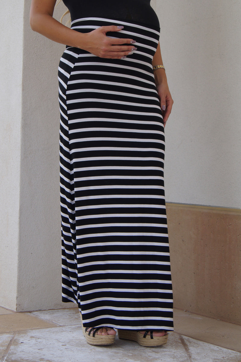 Show Your Stripes Maternity Maxi Skirt - Mommylicious