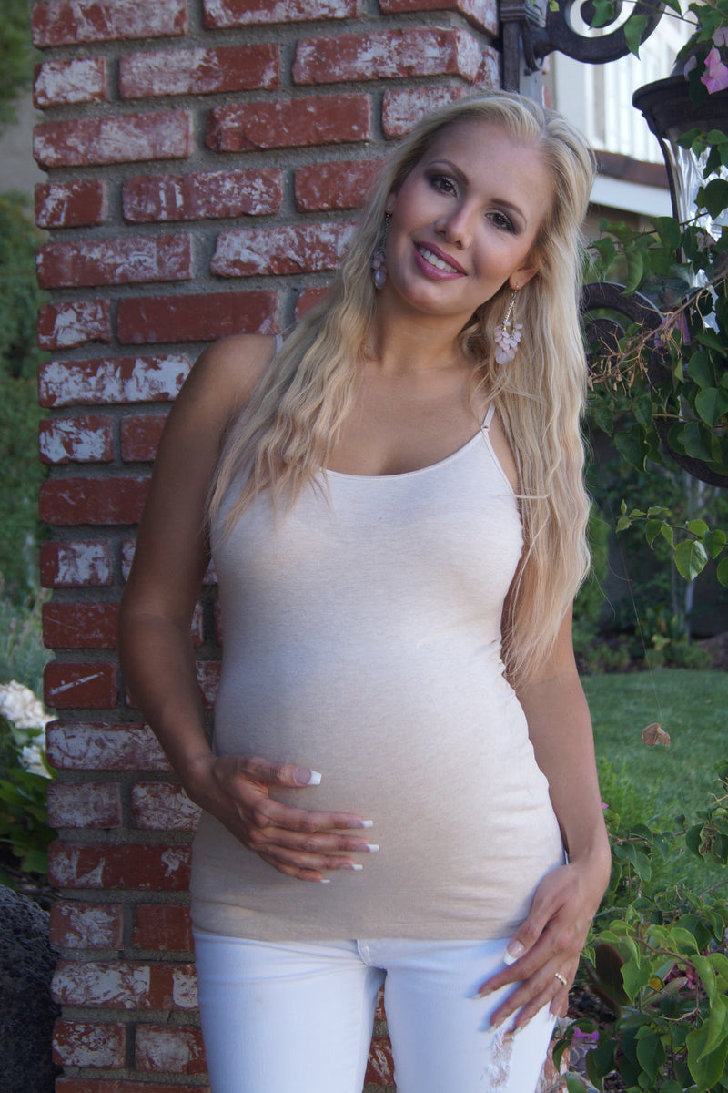 Tan Maternity Tank Top - Stay Cool - Mommylicious